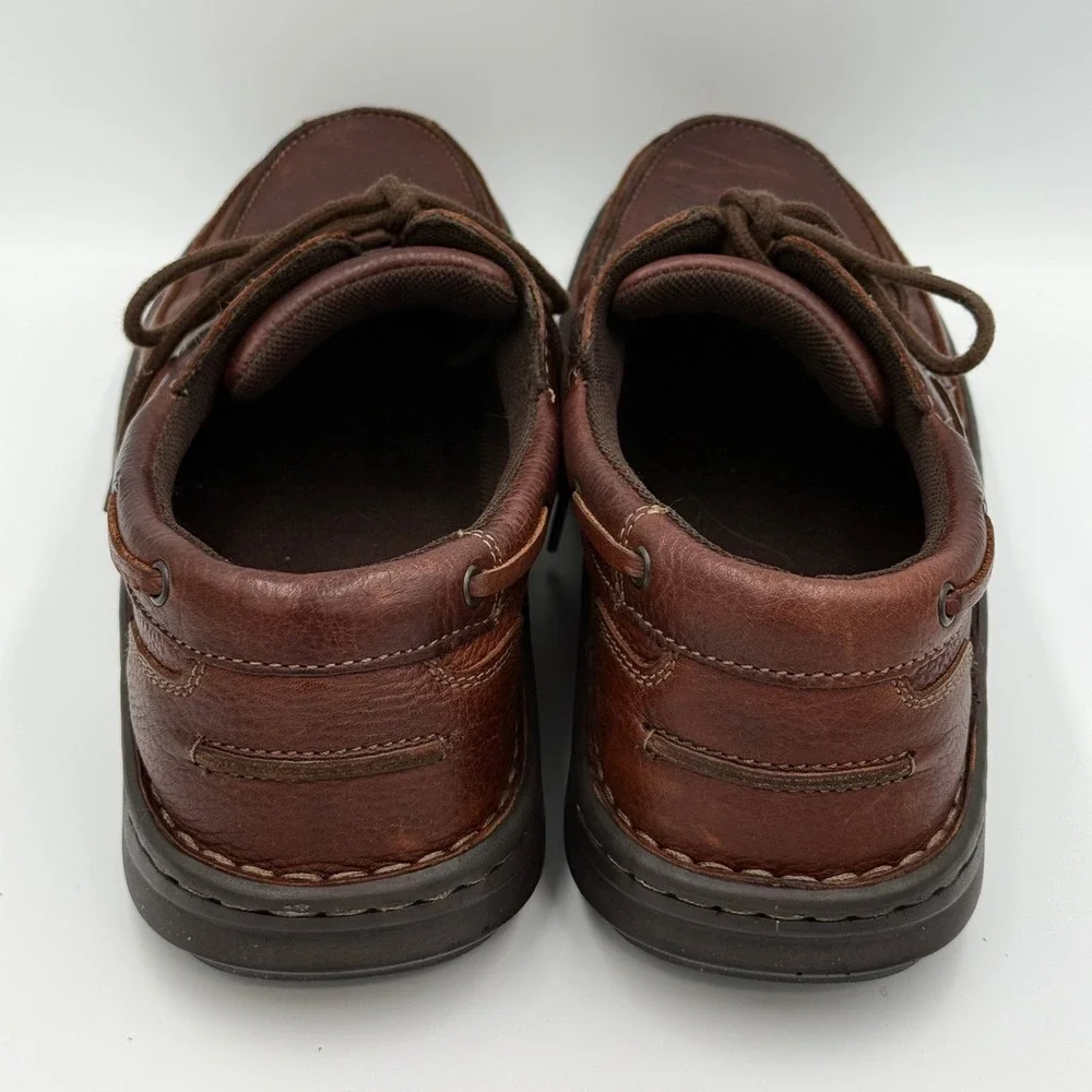 Freeman Free Flex Mens Brown Leather Boat Shoes Moc Toe Casual Loafers‎